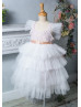 Sweet Ivory Airy Tulle Flower Girl Dress